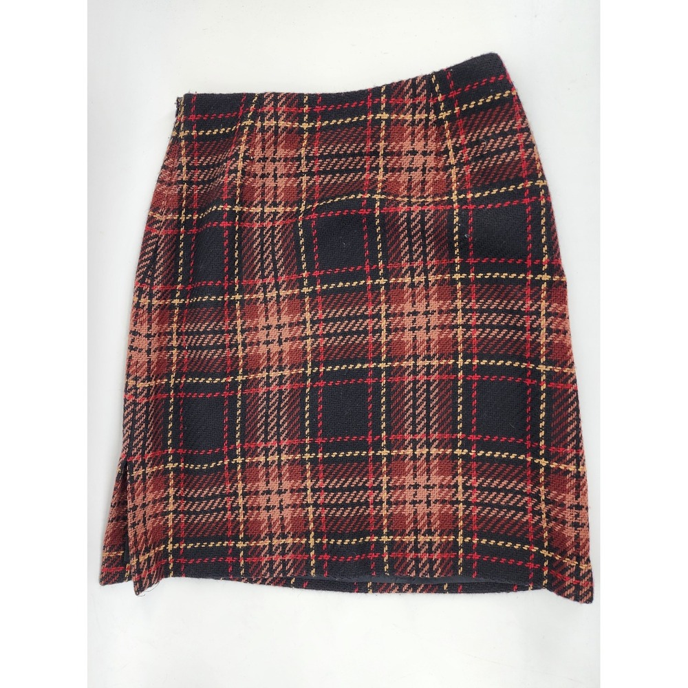 Harold's Wool Plaid Mini Skirt Red Black Check Size 4